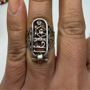 Sterling Silver Egyptian Hieroglyphic Ring size 5.5